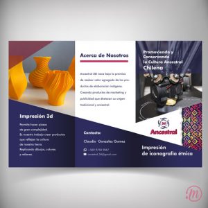 1000 trípticos papelería con información corporativa del producto o servicio y datos de contacto. Ideal para promocionar productos y servicios
